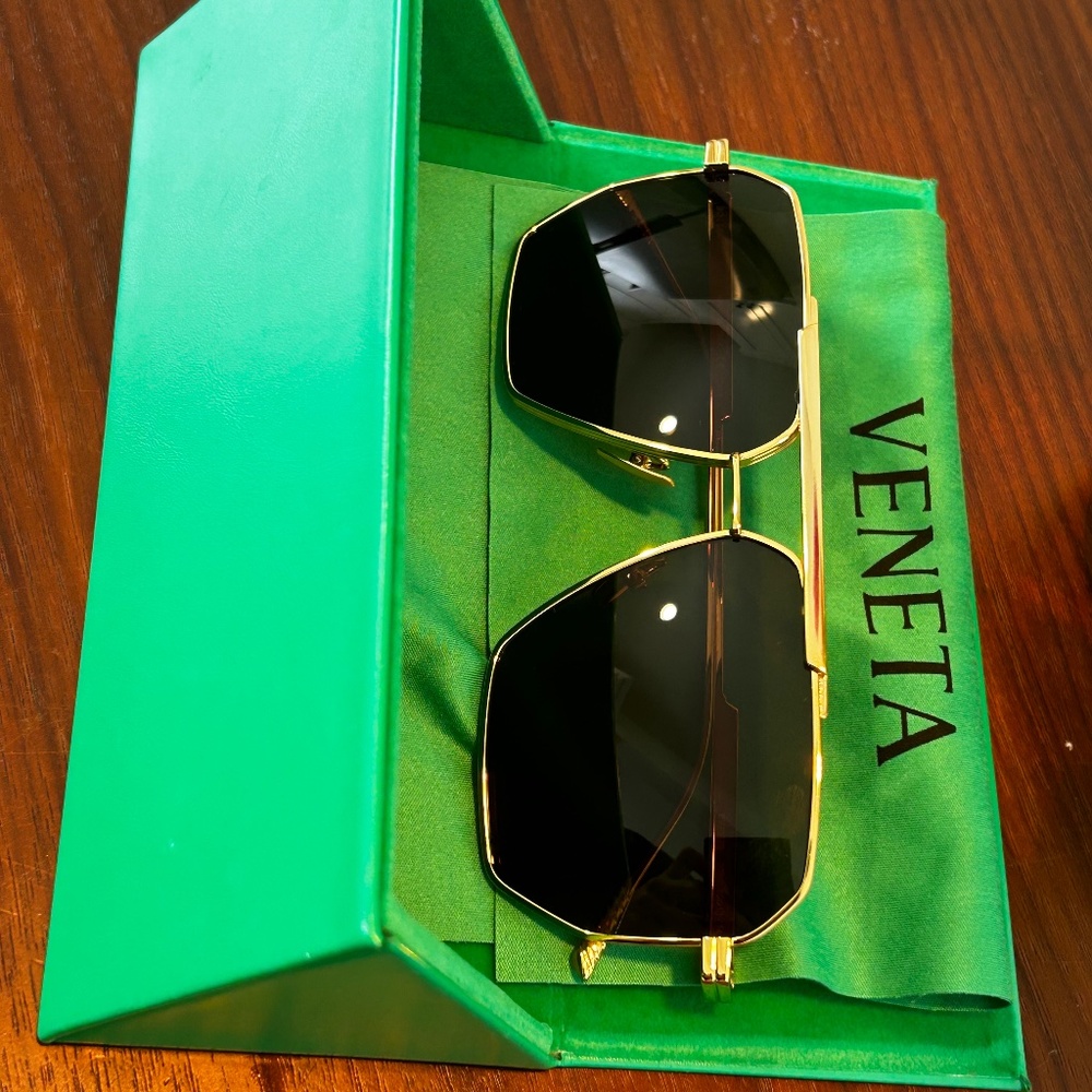Bottega Veneta gold aviator sunglasses BV1012S